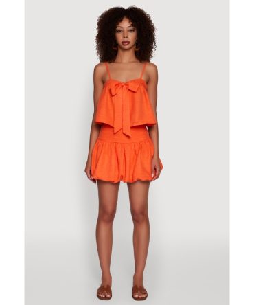 Trendy High Waisted Smocked Bubble Mini Skirt