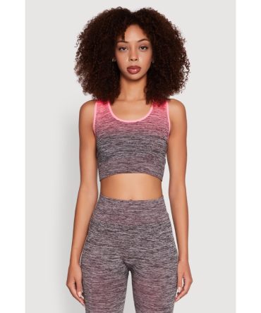 Trendy Marled Ombre Cropped Tank Top