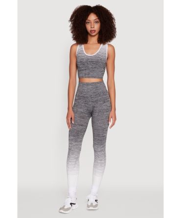 Trendy Marled Ombre Stretch Leggings