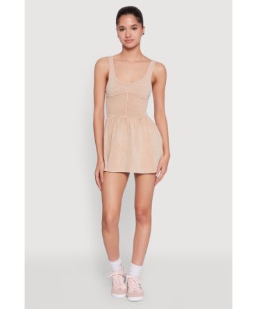 Acid Wash Corset Skater Dress