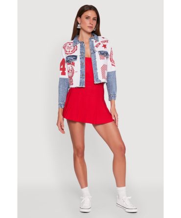 Acid Wash New York Graphic Denim Jacket