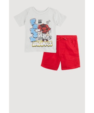 Baby Boys 12-24M Fresh Originals Graphic Tee and Shorts