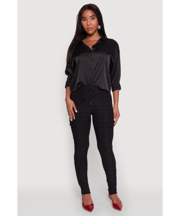 Body Contour Drawstring Waist Dress Pants