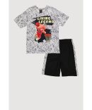Boys Mineral Wash Patch and Repair Denim Shorts