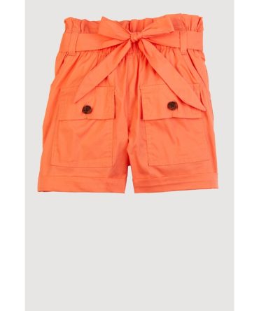 Girls Paper Bag Waist Cargo Shorts