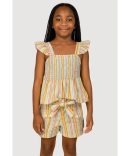 Little Girls Dream Graphic Top and Nylon Cargo Joggers