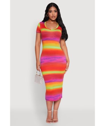 Laser Cut Back T Shirt Dress