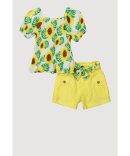 Little Girls Sweet Fruit Graphic Print Top and Skort