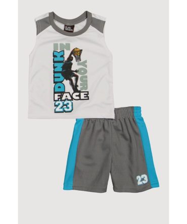 Toddler Boys Dunk In Your Face Graphic Tee and Shorts