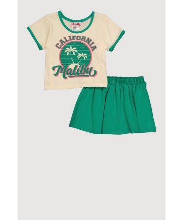 Toddler Girls California Malibu Tee and Skort