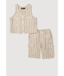 Color Block Stripe Hooded Tank Dress