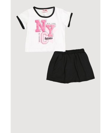 Toddler Girls NYC League Graphic Tee and Skort
