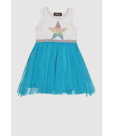 Toddler Girls Rainbow Star Studded Tutu Dress