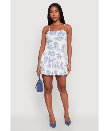Toile de Jouy Bubble Hem Dress
