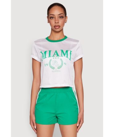 Almost Famous Jersey Mesh Crop Top
