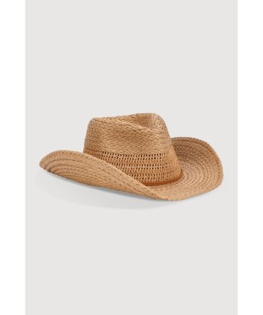 Beaded Toggle Drawstring Straw Cowboy Hat