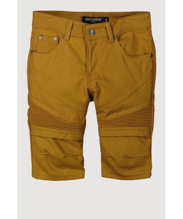 Boys Denim Solid Moto Shorts