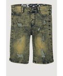 Boys Mineral Wash Patch and Repair Denim Shorts