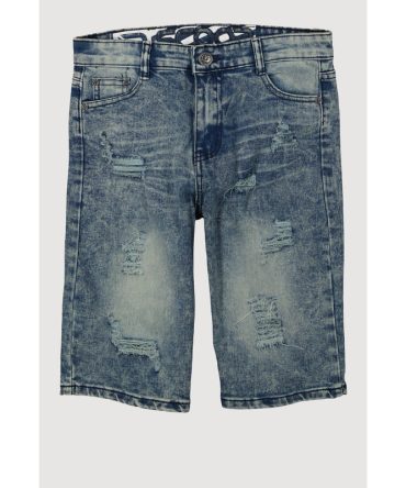 Boys Mineral Wash Whiskered Distressed Shorts