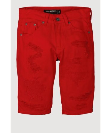 Boys Solid Distressed Denim Shorts