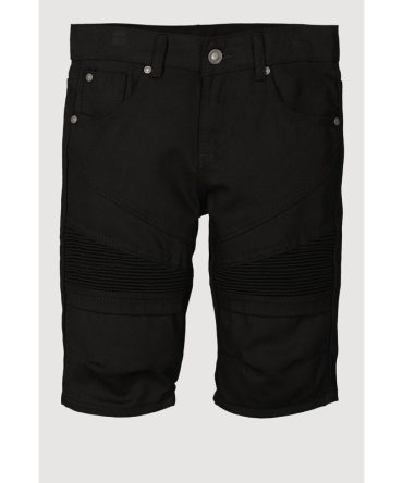 Boys Solid Moto Denim Shorts
