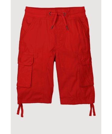 Boys Solid Tie Hem Cargo Shorts