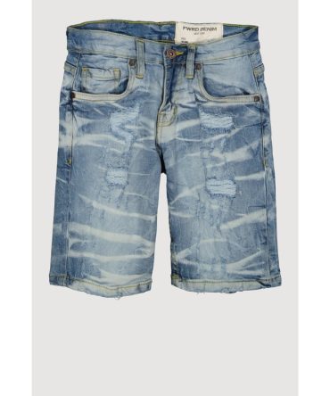 Boys Whiskered Distressed Denim Shorts