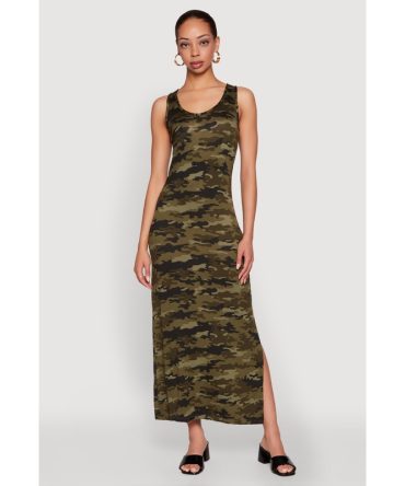Camouflage Tank Maxi Dress