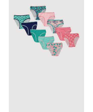 Little Girls Butterfly Print Panties 10 Pack