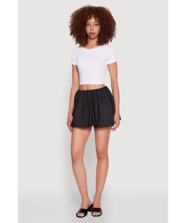 Poplin Bubble Hem Skirt