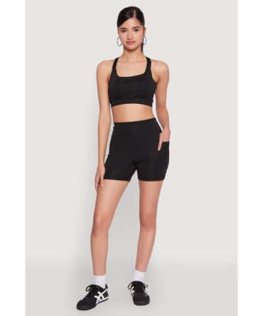 Side Zip Pocket Biker Shorts