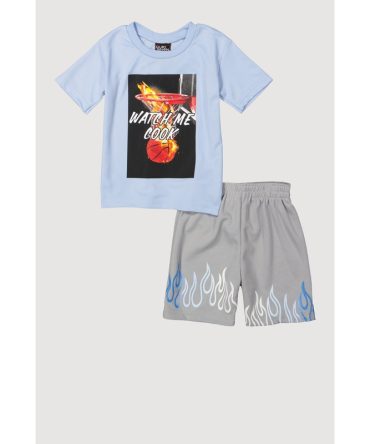 Toddler Boys Watch Me Cook Graphic Tee and Shorts
