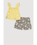 Toddler Girls Striped Butterfly Racerback Tank Top and Shorts Set