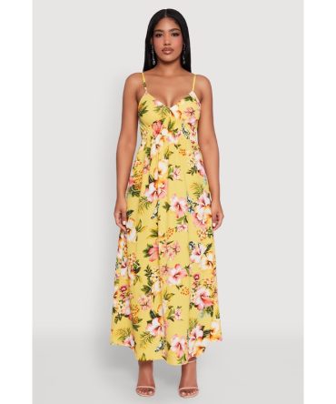Airy Floral V Neck Maxi Dress
