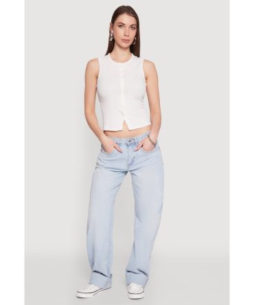 Almost Famous Whiskered Roll Cuff Jeans