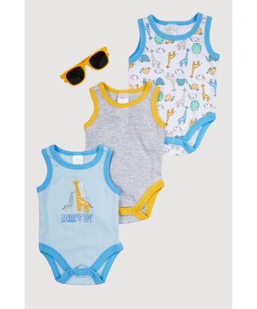 Baby Boys 0-9M Mamas Boy Graphic Bodysuits with Sunglasses