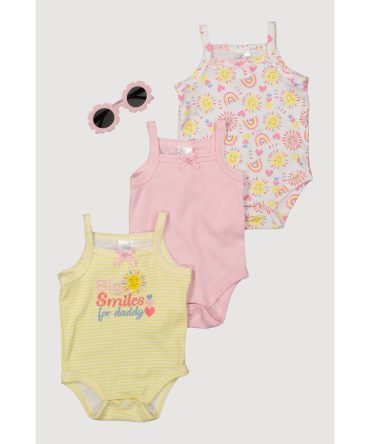 Baby Girls 0-9M Big Smiles For Daddy Graphic Bodysuits and Sunglasses