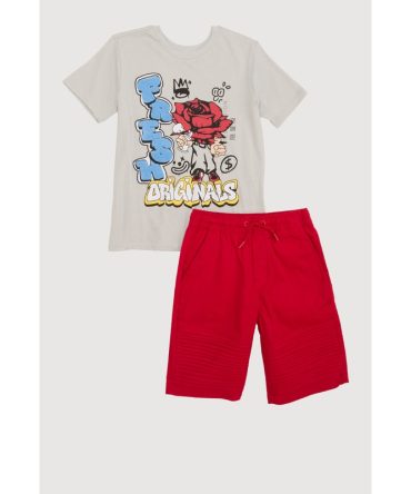 Boys Chenille Fresh Originals Graphic Tee and Shorts
