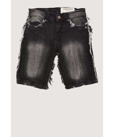 Boys Mineral Wash Frayed Denim Shorts