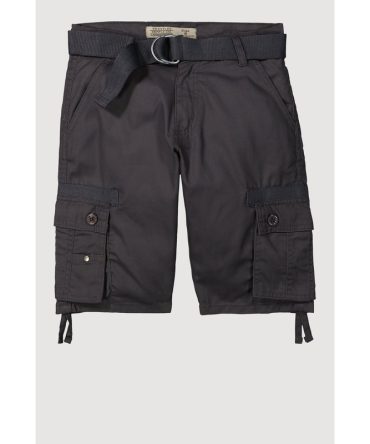 Boys Tie Hem Belted Cargo Pocket Shorts