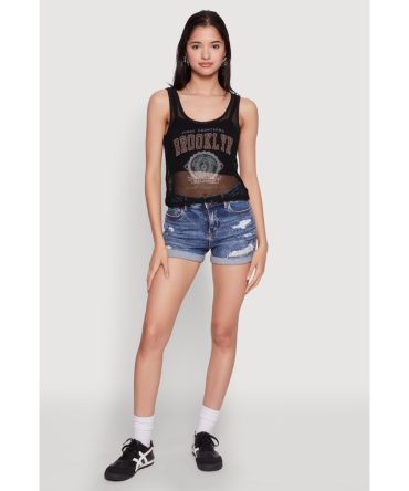 Brooklyn Graphic Fishnet Tank Top