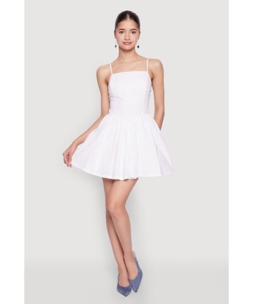 Lace Up Back Skater Dress