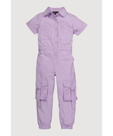 Little Girls Poplin Cargo Jumpsuit