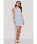 Ribbed V Neck Halter Dress