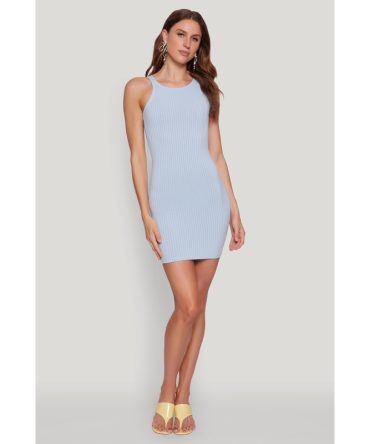 Ribbed Knit Tank Mini Dress