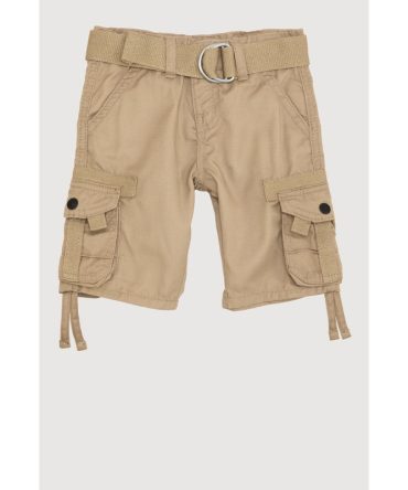 Toddler Boys Belted Tie Hem Cargo Pocket Shorts