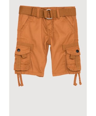 Toddler Boys Tie Hem Belted Cargo Pocket Shorts