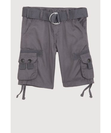 Toddler Boys Tie Hem Belted Cargo Shorts