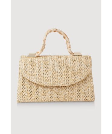 Top Handle Straw Handbag