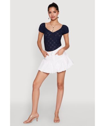 Twill Mini Bubble Skirt